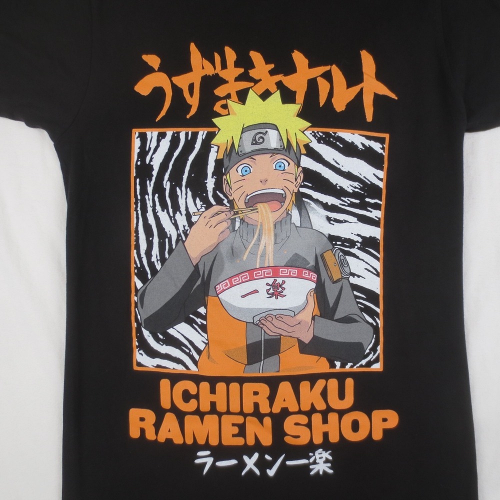 Naruto Ichiraku Ramen Shop Shippuden Collection Black T Shirt Mens Small Anime